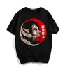 La Ataque del Gigante Riman Personalidad Periférica Estampado Verano Casual Deportivo Top Holgado Cuello Redondo Manga Corta Camiseta para Hombres