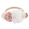 Moda Europeia e Americana Infantil Flor de Cabeça Criativa Nylon Alta Elasticidade Acessório de Cabelo Flor Artificial Fofa Faixa de Cabeça para Foto de Bebê