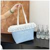 Bolsa Tote Versátil de Verão para Mulheres 2025 Nova Moda Bolsa de Ombro com Renda Francesa Estilo Universitário Bolsa Diária para o Dia a Dia