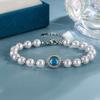 Pulsera de Perlas de Cristal Aguamarina Perla de Alta Imitación Nicho Elegante Estilo Chanel Pulsera para Novia Todo Fósforo Hecha a Mano con Cuentas