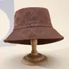 Novo Chapéu de Pescador Feminino Outono e Inverno Estampado à Prova de Vento Chapéu Balde Fashionável Versátil Casual para Exterior