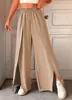 Europeo y Americano 2025 Primavera y Verano Nuevo Elegante Amazon Suelto Cintura Alta Plisado Pantalón de Pierna Ancha Ropa de Mujer