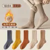 Calcetines altos finos de algodón para mujer, calcetines casuales de rizo, calcetines para mujer, otoño e invierno, calcetines de tubo grueso cálidos