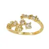 Anillo Abierto Personalizado de Circonita Europeo y Americano Chapado en Oro de Cobre 18K Anillo Pequeño Exquisito de Gama Alta Joyería de Mano