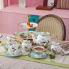Juego de taza y platillo de café de porcelana de hueso de alta gama exquisito al por mayor, traje de juego de té de la tarde de moda nacional creativa de lujo ligero, logotipo personalizable