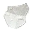 Panty de encaje para mujer estilo coreano inspirado en Instagram, de tiro medio, entrepierna de algodón puro, suave, cómodo, transpirable, calzón simple para mujer