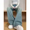 Jeans de Pierna Ancha para Mujer 2026 Otoño Nueva Moda Brillantes Pedrería Holgados Pantalones Largos Desgastados Versátiles Adelgazantes Rectos