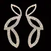 Pendientes Minimalistas de Calle Europeos y Americanos de Moda, Pendientes de Rama Retro Personalizados Completos de Diamante, Venta al por Mayor para Mujeres E154