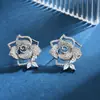 Pendientes de Botón Exquisitos Huecos Simples Estilo Coreano Pendientes de Lujo con Brillantes Completos Diseño de Pendiente Fresco Dulce Sin Enganche