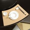 Abanico Forma Nuevo Estilo Chino Hotel Patrón Espiga de Arroz Cuero Mesa Redonda Mantel Individual para Mesa de Comedor Mantel Individual a Prueba de Aceite Mantel para Vajilla Aislamiento Antideslizante