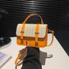Bolso de Mujer con Tejido Texturizado y Puntadas de Color Contrastante 2024 Moda Verano Nuevo Simple Casual Bolso de Hombro Cruzado