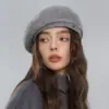 Boina de Lã Estilo Coreano para Mulheres 2026 Novo Outono e Inverno Chapéu de Artista de Alta Qualidade Moda Retrô Chapéu Emagrecedor