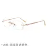 Gafas Graduadas Sin Montura con Borde Cortado en Diamante para Mujer, Disponibles con Lentes Graduadas, Monturas de Gafas Ultra Ligeras de Titanio Puro con Diamantes, Modernas para Caras Grandes