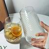 Vaso de Café de Gran Capacidad Rayado Espiral Forma de Huevo Resistente a Altas Temperaturas para Bebidas Frías Jugo Taza de Té Vaso de Whisky