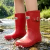 Botas de lluvia para camping al aire libre para padres e hijos, zapatos de lluvia impermeables para niños mayores, cubrezapatos resistentes al desgaste y antideslizantes de media pantorrilla para adultos, botas de lluvia para niños para exportación