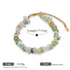 Pulsera de cuentas de grava coloridas estilo europeo y americano, pulsera irregular de piedra natural dopamina, joyería al por mayor estilo vacacional