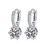 Pendientes de moissanita de seis garras con un sentido avanzado, pendientes de 1 quilate, pendientes sencillos de temperamento para mujer, pendientes con suministro de temblores