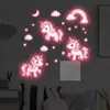 Pegatinas Luminosas Estilo Acuarela Unicornio Soñador Xino Yg-B129 para Dormitorio, Entrada, Pasillo y Decoración de Pared Multiescena