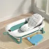 Bañera para Bebé con Sensor de Temperatura para Uso en Casa, Plegable y Adecuada para Sentarse y Acostarse, Tina de Baño Infantil Ampliada y Engrosada, Tina para Remojar Bebés