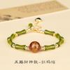 Pulseira de ágata e bambu estilo chinês com cinco deuses da riqueza festival alto rise pulseira antiga cênica com joias atacado mulheres