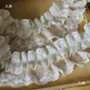 Calcetines de Paraguas Plisados de Algodón Doble Capa Hechos a Mano Color Beige Tiempo Tocado Decorativo Adorno de Encaje 7.5cm
