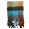 Novo Cachecol Xadrez Feminino Outono e Inverno Arco-íris Europeu e Americano Grande Marca Combinação de Cores Caxemira e Mohair Xale Cachecol Espessado Pescoço Feminino
