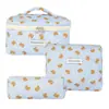 Bolsa Cosmética Portátil Grande Capacidade Floral Pequeno Armazenamento Algodão Acolchoado Portátil Flores Fofas Ins Viagem Estudantes