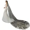 Velo de Cola Europeo y Americano 3m Capa Única Accesorios Largos Peine Metálico Adorno de Encaje Exquisito Velo de Boda