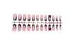 Parche de Uña Portátil Manicura Uñas Postizas Uñas Terminadas Negro de Longitud Media Forma de V Lazo Francés Diamante de Color Europeo y Americano