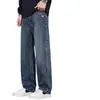 Jeans de Pierna Ancha para Hombre Otoño/Invierno 2025 Nueva Marca Tendencia Estilo Americano Pantalones Casuales Holgados de Pierna Recta con Forro Polar Ropa para Hombre