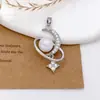 Pingente Anel de Pérola Design de Lua Colar Pingente Feminino Simples Moda Versátil Acessórios de Alto Padrão Não Desbotáveis