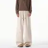 Pantalones casuales de patchwork estilo americano, deconstruidos, fluidos, curvos para hombre, nuevos pantalones rectos de pierna ancha hasta el suelo, tendencia 2026