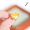 Conjunto de Joias Étnicas Banhado a Ouro de Xinjiang Brincos de Coração de Pêssego Escovados Anel Versátil Anel para Dedo Indicador Brincos para Mulheres