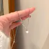 Elegante Pingente de Pérola Ondulada com Zircônia Piscante Corrente para Clavícula High-End Light Luxury Niche Colar Corrente para Suéter Feminino Acessórios