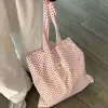 Bolso de Hombro Individual Estilo Coreano para Viajes Cotidianos Bolso de Lona Artístico con Lunares Gran Capacidad Estilo Perezoso para Estudiantes Mujeres Clase