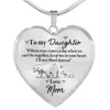 Transfronterizo a Mi Hija Collar Grabado en Forma de Corazón Papá Te Ama Amor Padre-Hija Colgante de Corazón