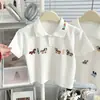 Polo de Verano para Niños Estilo Nuevo Camiseta de Manga Corta para Niños Bordada Casual Elegante Delgada para Niños Mayores