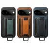 Funda de teléfono con ranura para tarjeta adecuada para Google Pixel 11Pro, funda protectora de cuero con correa de muñeca para Google Pixel 9