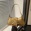 Bolsa Pequena de Axila Prata para Mulheres 2026 Nova Verão High-End Design de Nicho Francês Bolsa de Ombro Baguette