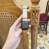 Correa de Piel de Cordero Color Starlight con Patrón de Lichi Adecuada para Correa de Apple Watch S10 Correa de Cuero Genuino para Iwatch11 Generación 987