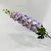 Haste Única de Grande Flor Artificial Roxa de Delfínio para Decoração de Corredor de Casamento, Arranjo e Decoração de Casa/Hotel