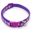 Coleira anti-perda para cães e gatos, sem guizo, com estampa de pata de cachorro, multicolorida, para passeios ao ar livre