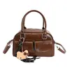 Versão Coreana Bolsa Boston de Mão Retro de Nicho para Mulheres 2025 Inverno Nova Tendência Elegante Color-Blocking Bolsa de Ombro Único Transversal