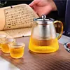 Tetera de Vidrio Resistente al Calor con Filtro de Acero Rayado, Juego de Té Kung Fu, Tetera y Tazas Espesadas a Prueba de Explosiones para Uso en Casa y para Agasajar a los Invitados