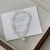 Pulsera de Plata de Ley S925 con Cuentas de Ojo de Gato Cepillado y Cristal Blanco Facetado para Mujer Diseño de Nicho Retro Coreano Pulsera de Gama Alta