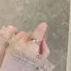 Anillo de Cola de Sirena Estilo Dulce y Fresco Femenino Lujo Ligero Sentido de Alta Gama Circonita Exquisita Anillo Abierto Anillo de Dedo Personalizado