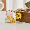 Micro Paisaje Creativo Lindo Gato de la Suerte Llavero DIY Decoraciones para Mochila Accesorios Mini Muñeco de la Fortuna de Escritorio