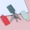 Chaveiro Criativo de Couro PU Transfronteiriço, Pingente Simples para Presente de Negócios, Acessório para Bolsa de Casal, Chaveiro de Carro