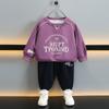Traje deportivo para niño, primavera y otoño, nueva ropa para niños, ropa bonita, estilo occidental, conjunto de dos piezas de moda para bebé en otoño