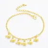 Tornozeleira Dourada da Moda com Múltiplos Designs de Coração, Tornozeleira Dourada Estilo Europeu, Joia de Tornozeleira Dourada com Peixe Dourado em Latão, Atacado de Joias Douradas